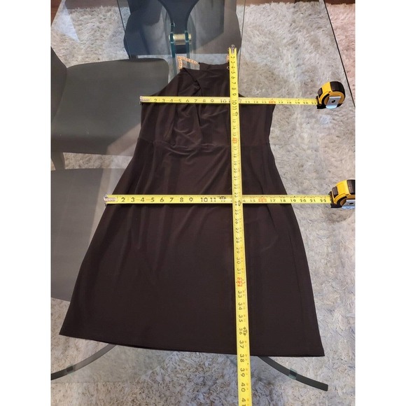 Laundry by Shelli Segal LBD Cocktail Dress Black Chain Straps Cut Out Size 10 - Picture 8 of 12